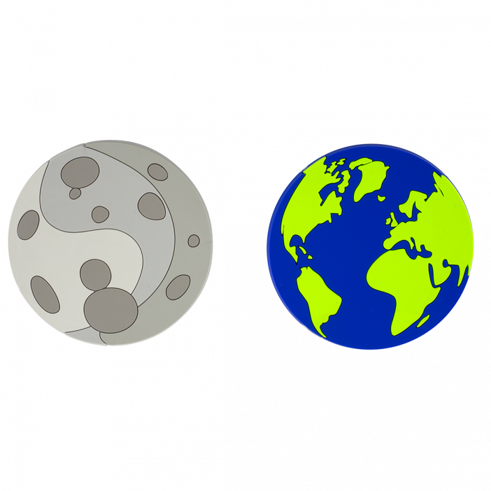 Set de 2 dessous de verre - Terre Lune Party