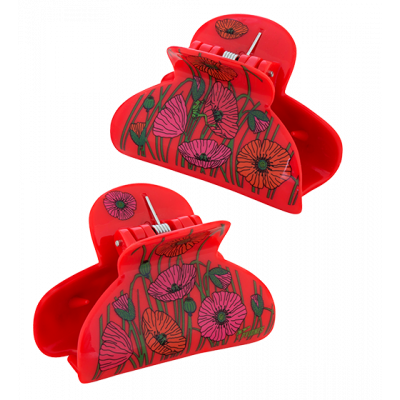 Pince à cheveux crabe - Ladyclip Small - Coquelicots