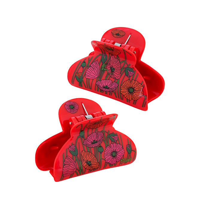 Pince à cheveux crabe - Ladyclip Small Coquelicots