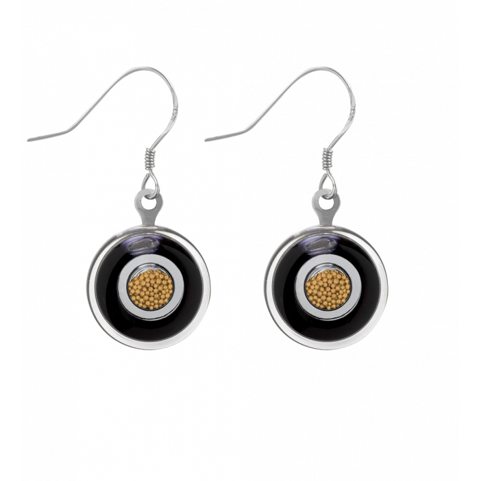 Hook earrings - Duo Milk Black / Gold