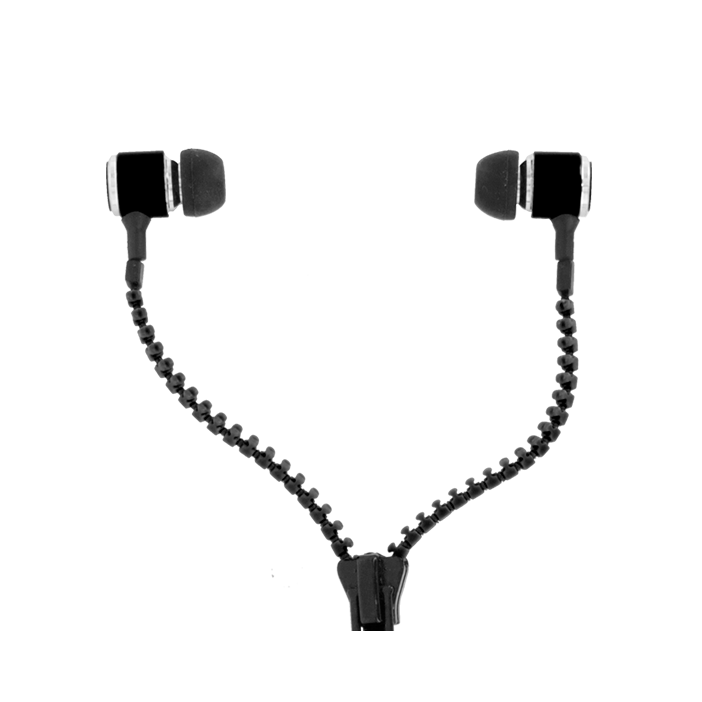 Earphones - Zipper Black