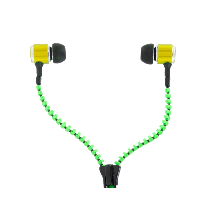Earphones - Zipper Green