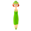 Druckkugelschreiber - Fashion Girl Pen Rosa