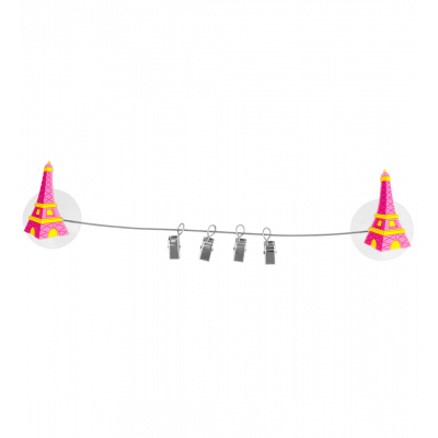 4 suction cup clips - Ani-clip - Eiffel Tower Pink