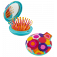 Haarbürste mit Spiegel 2 in 1 - Lady Retro Blue Flower