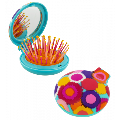 Brosse à cheveux miroir 2 en 1 - Lady Retro - Pompon