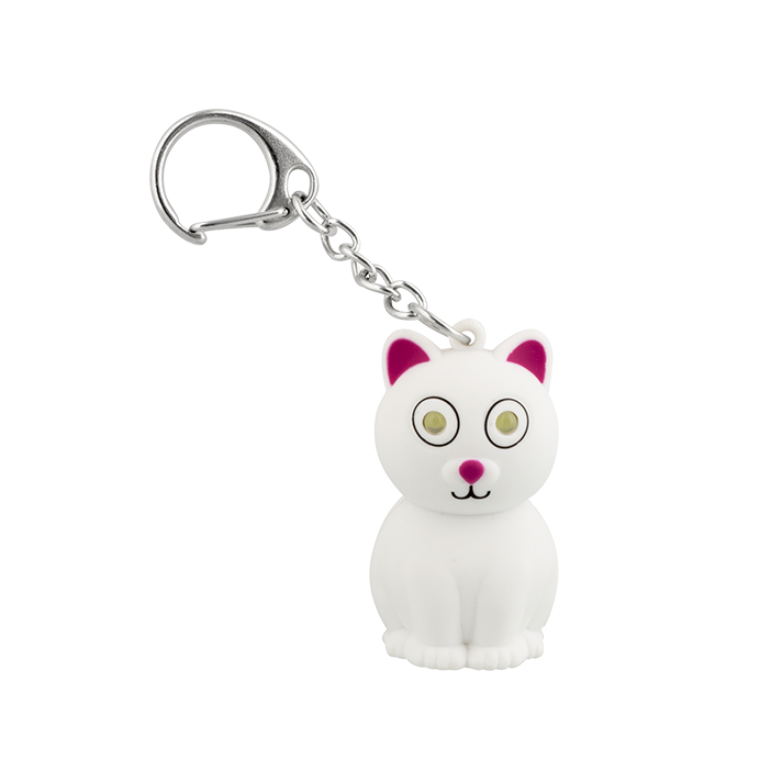 LED-Schlüsselanhänger - Keyled Weiße Katze