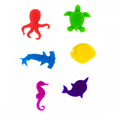 Set de 6 marqueurs de verre - Happy Markers Animaux - Sea Animals