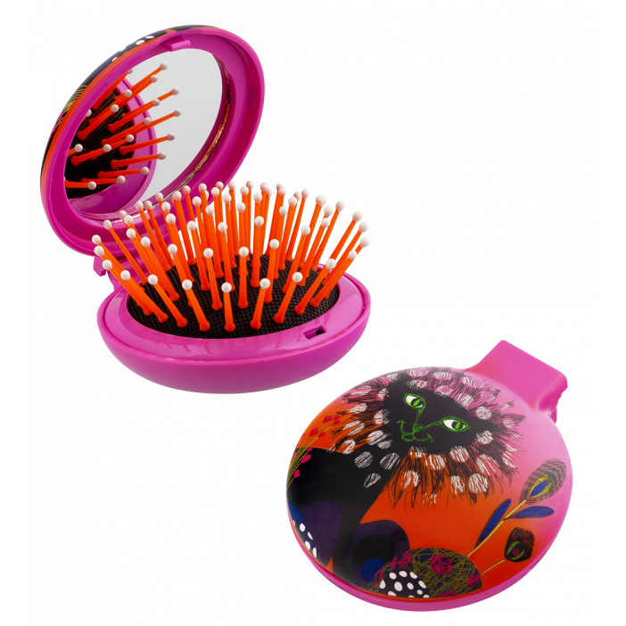 Brosse à cheveux miroir 2 en 1 - Lady Retro Papilion