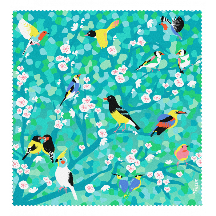 Microfibre cloth for glasses - Belle Vue Birds