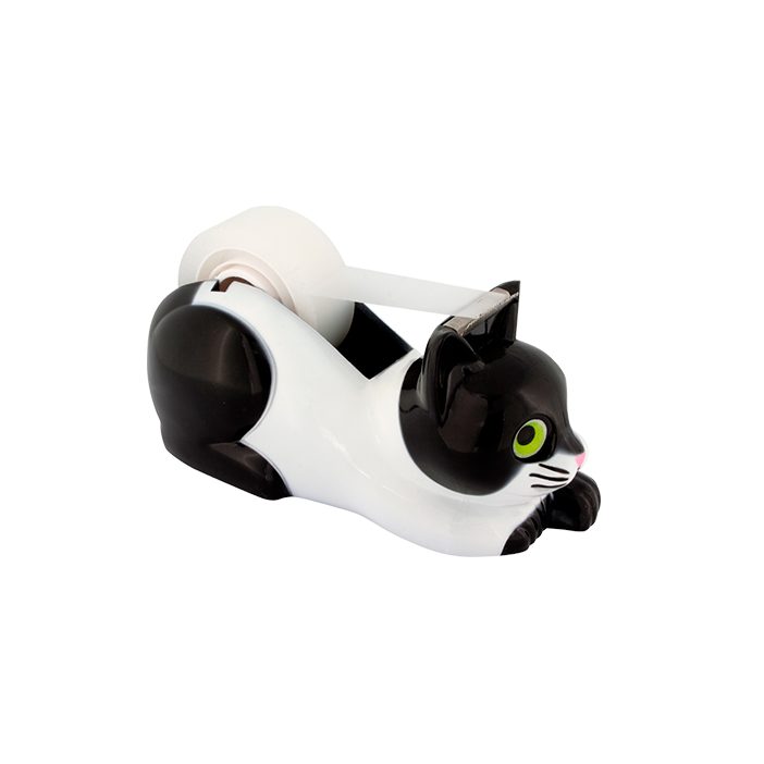 Dérouleur de scotch - Stick on Chat noir et blanc