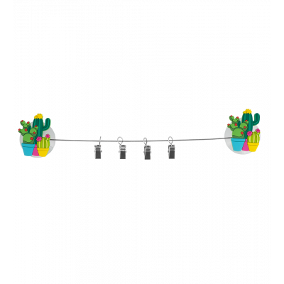 4 fermagli a ventosa - Ani-clip - Cactus