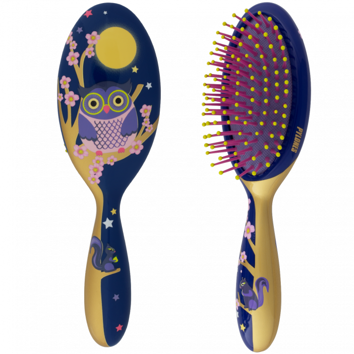 Petite brosse à cheveux - Ladypop Small Blue Owl