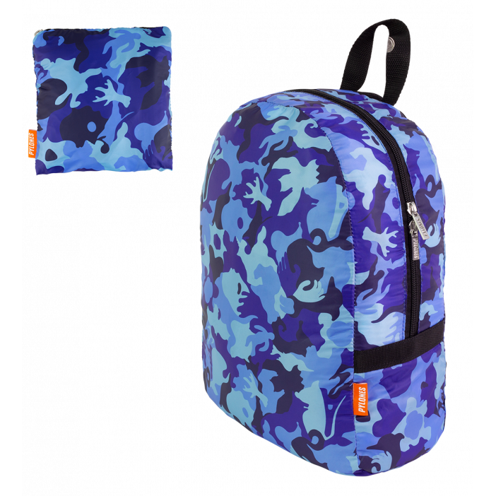 Foldable backpack - Pocket Bag Camouflage Blue 
