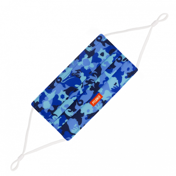 Waschbare Schutzmaske (Alltagsmaske) - Hidden Smile Camouflage Blue 