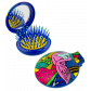 Haarbürste mit Spiegel 2 in 1 - Lady Retro Blue Flower
