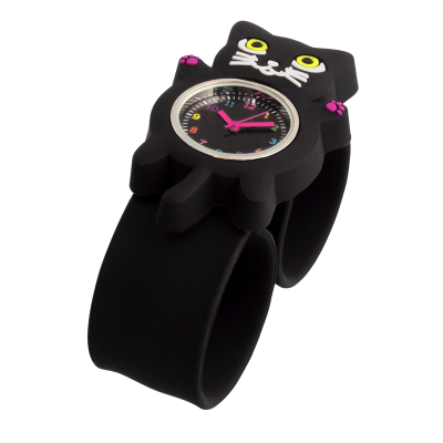 Montre slap - Funny Time - Chat noir