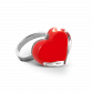 Bague en verre soufflée - Coeur Nano Milk