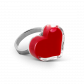 Bague en verre soufflée - Coeur Nano Milk