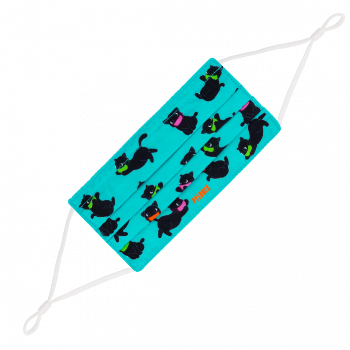 Mask in washable and reusable fabric - Hidden Smile Cat
