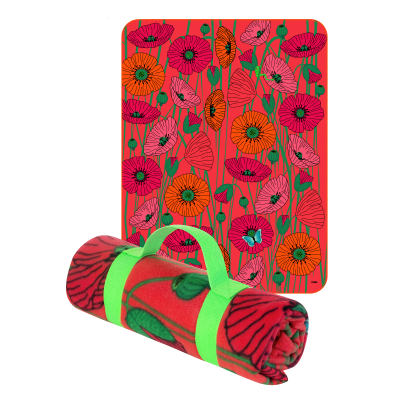 Plaid Polaire - Keep Me Warm - Coquelicots