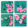4 Untersetzer - Sous verre Orchid Blue