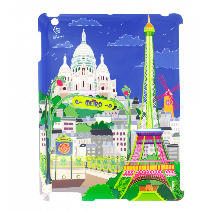 Coque pour iPad 2 et iPad retina - I Big Cover Paris Bleu