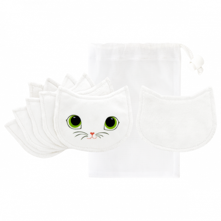 Set mit 6 waschbaren Make-up-Entfernungsscheiben - Beautycat Weiss