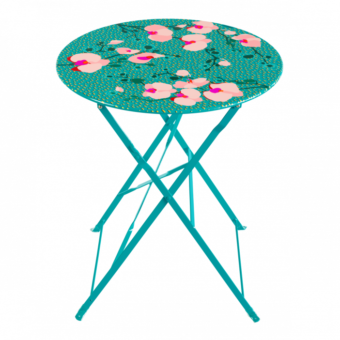 Folding table - Garden Paradise Orchid Blue