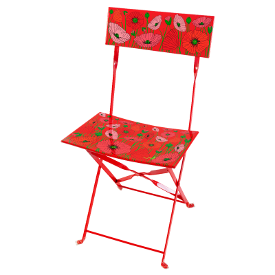 Chaise pliante - Garden Paradise - Coquelicots