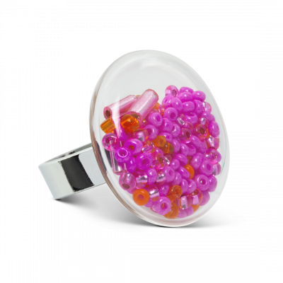 Anello in vetro - Platine Medium Mix Perles