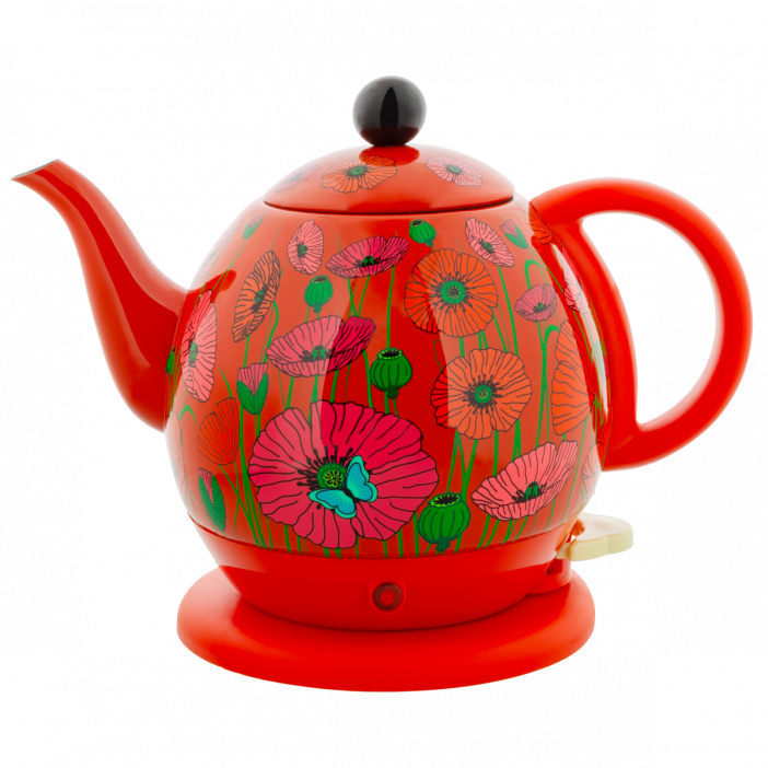 Electric kettle with european plug 1 L - Byzance Coquelicots