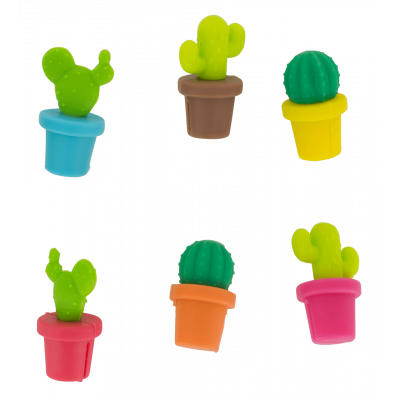 Set de 6 marqueurs de verre - Happy Markers Figurine - Cactus
