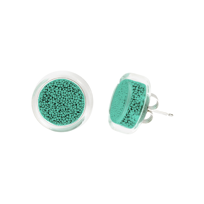 Stud earrings - Cachou Billes Turquoise