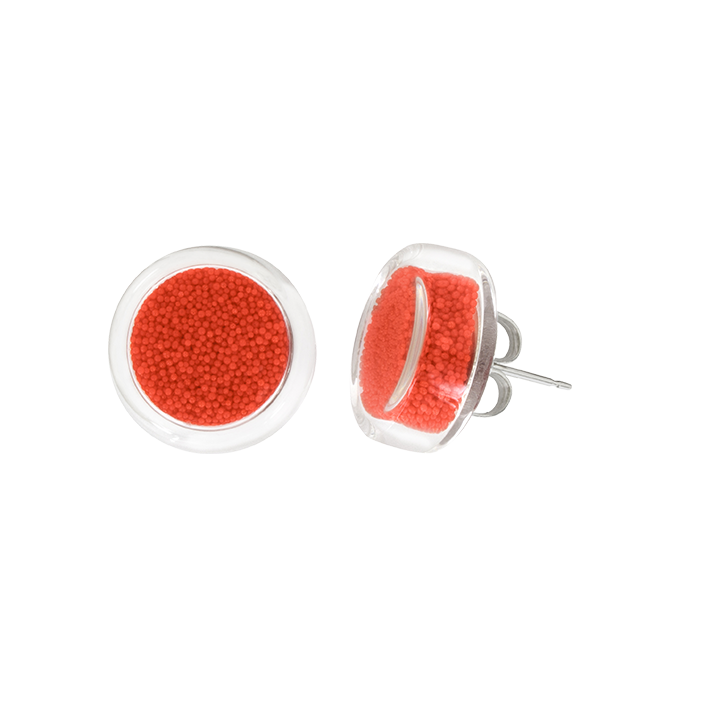 Stud earrings - Cachou Billes Red