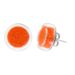 Boucles d'oreilles clou en verre soufflées - Cachou Billes