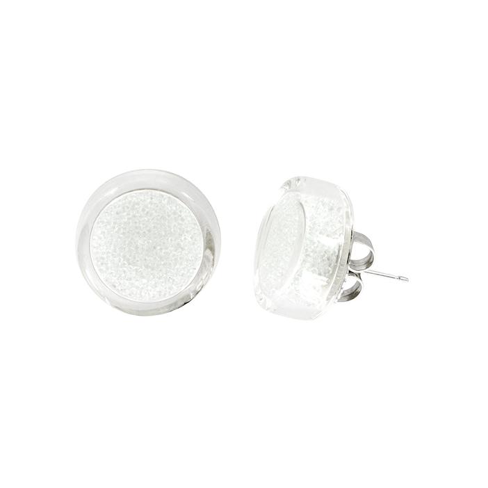 Boucles d'oreilles clou en verre soufflées - Cachou Billes Cristal