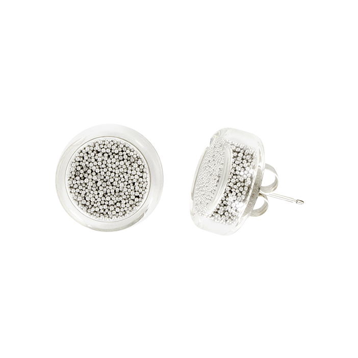 Stud earrings - Cachou Billes Silver