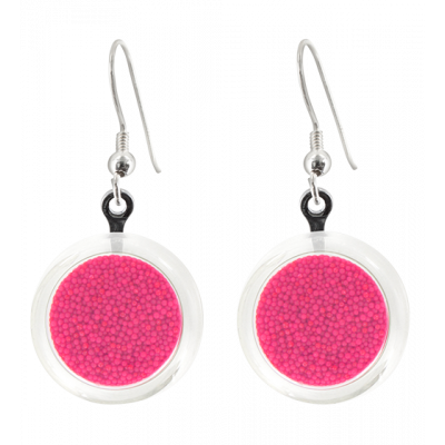 Boucles d'oreilles crochet en verre soufflées - Cachou Billes