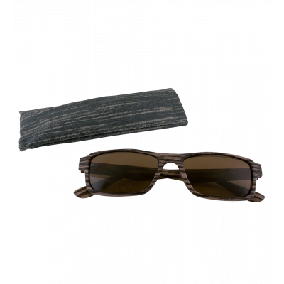 Lunettes solaire de vue - Bois Rectangle - Marron foncé