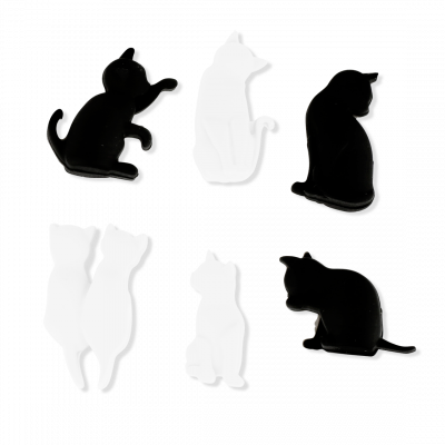 Set de 6 marqueurs de verre - Happy Markers Animaux - Chat noir et blanc