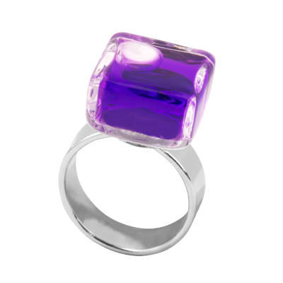 Anello in vetro - Carré Nano Transparent