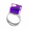 Anello in vetro - Carré Nano Transparent Viola Anello in vetro - Carré Nano Transparent Viola