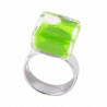 Glass ring - Carré Nano Transparent Green Glass ring - Carré Nano Transparent Green