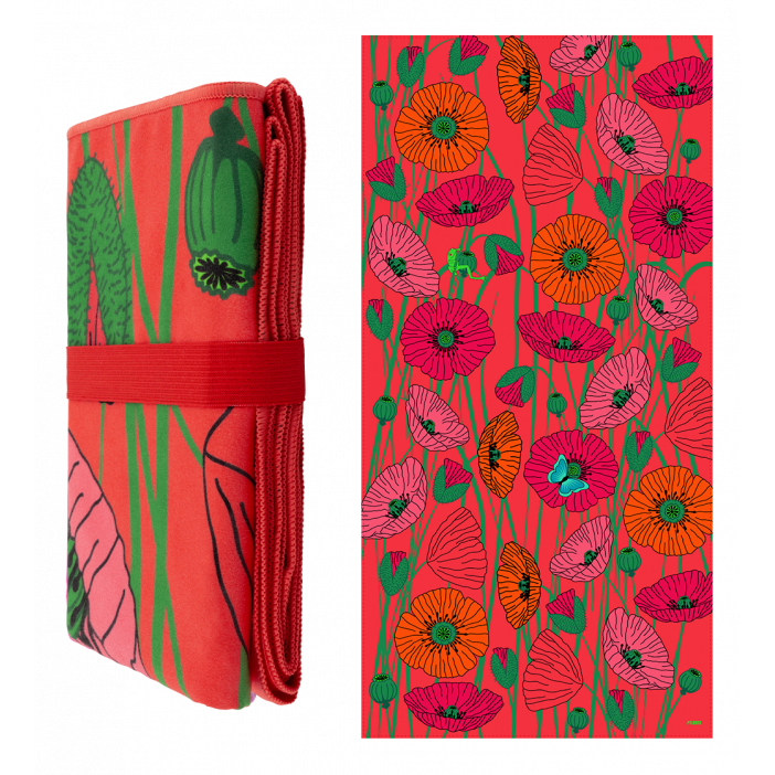 Serviette microfibre - Body DS Coquelicots