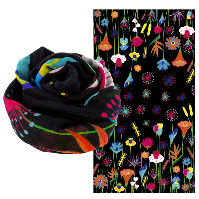 Foulard / paréo - Balade - Jardin fleuri