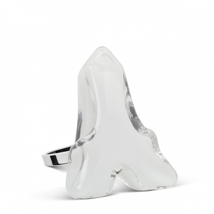 Bague en verre soufflée - Tour Eiffel Milk Blanc