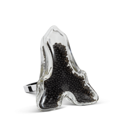 Bague en verre soufflée - Tour Eiffel Billes