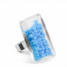 Anello in vetro - Rectangle Medium Perles Blu
