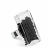 Anello in vetro - Rectangle Medium Perles Nero